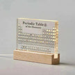 Acrylic Periodic Table: Real Element Samples + Light Base