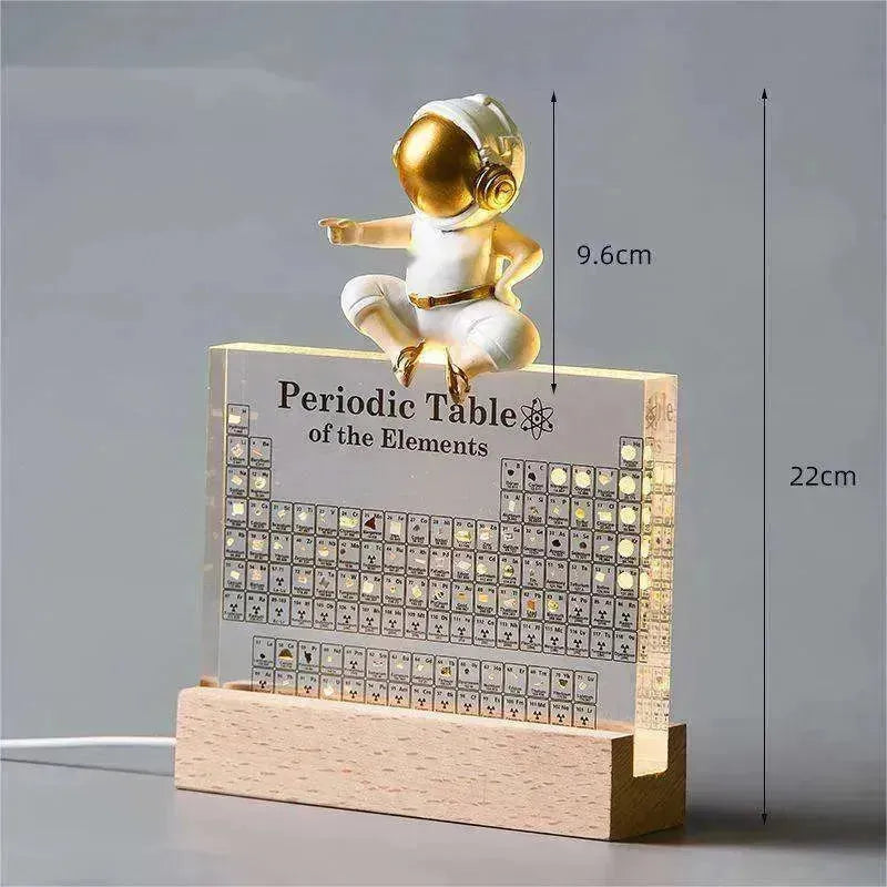 Acrylic Periodic Table: Real Element Samples + Light Base