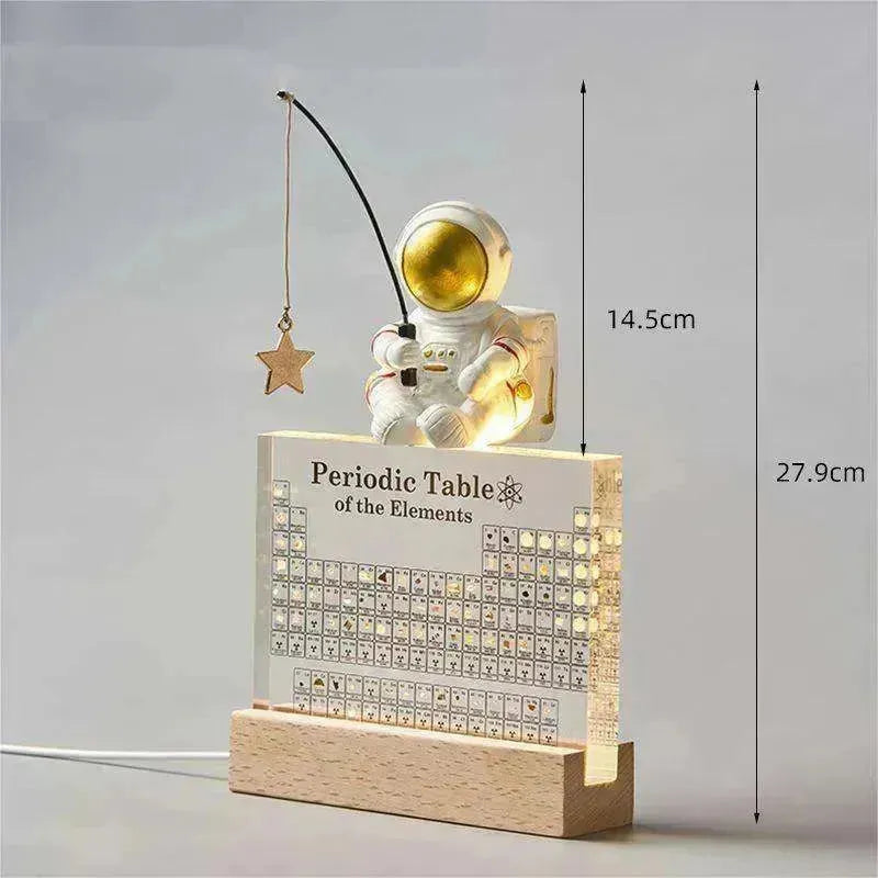 Acrylic Periodic Table: Real Element Samples + Light Base