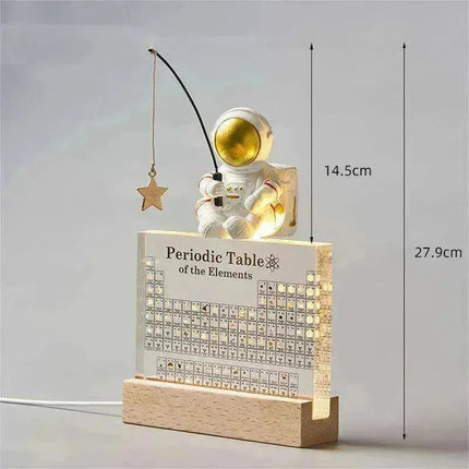 Acrylic Periodic Table: Real Element Samples + Light Base