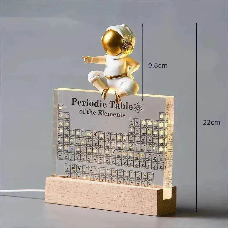 Acrylic Periodic Table: Real Element Samples + Light Base
