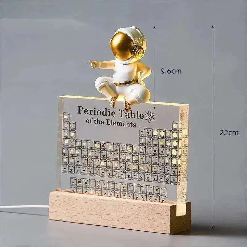 Acrylic Periodic Table: Real Element Samples + Light Base