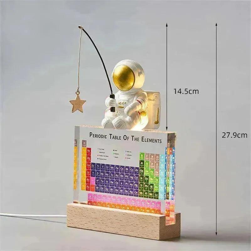 Acrylic Periodic Table: Real Element Samples + Light Base