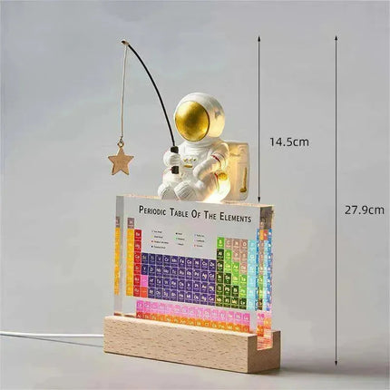 Acrylic Periodic Table: Real Element Samples + Light Base