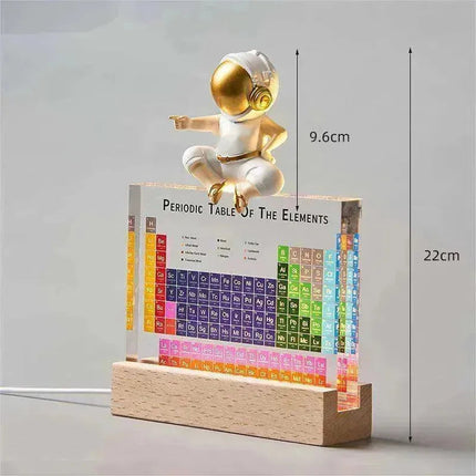Acrylic Periodic Table: Real Element Samples + Light Base