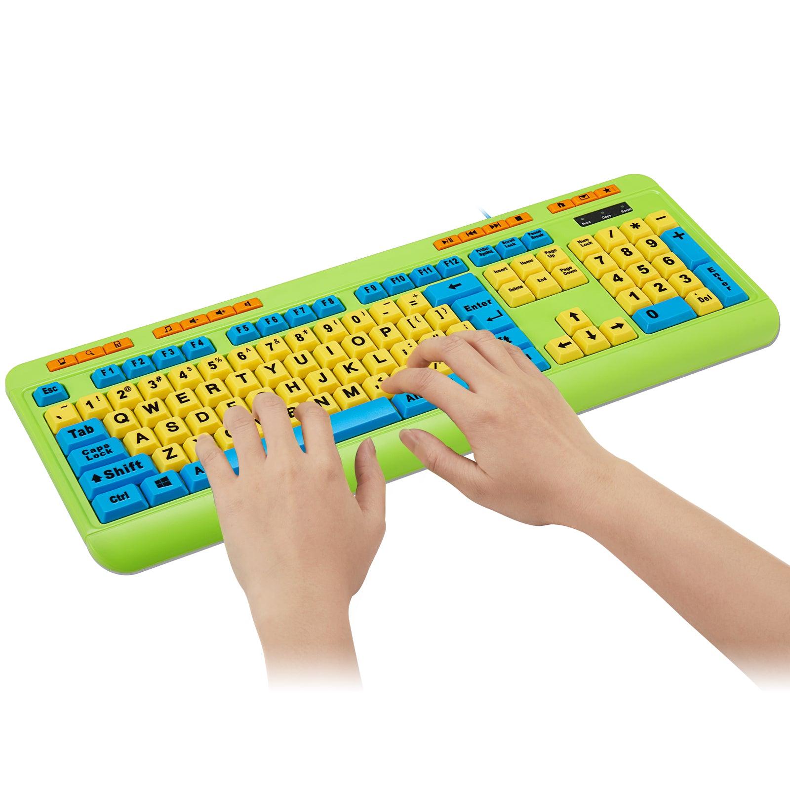 Adesso - Keyboard & Mouse Combo Wired Antimicrobial Kids Large Print