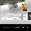 Adesso - Keyboard Wired French Canadian USB-C Slim - - White - AKB-730UW