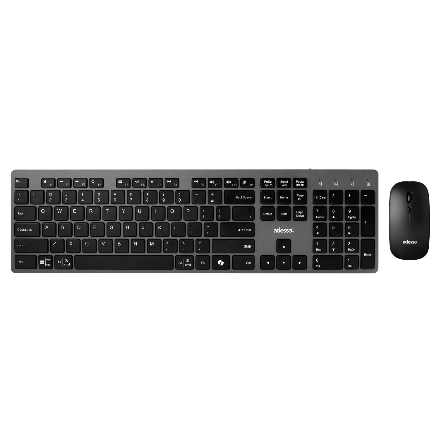 Adesso - Keyboard & Mouse Combo Kit Wireless 2.4Ghz - Black