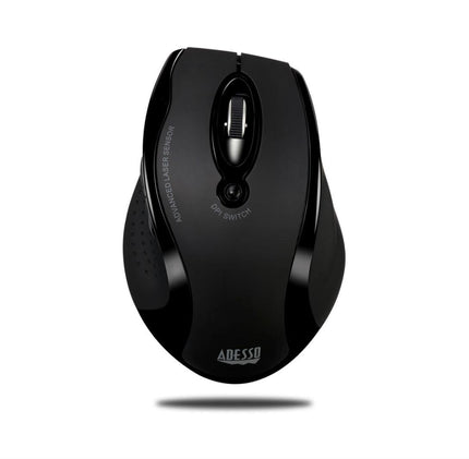 Adesso - Mouse Laser Wireless Ergonomic G25 6 Button up to 1600dpi PC/Mac - Black