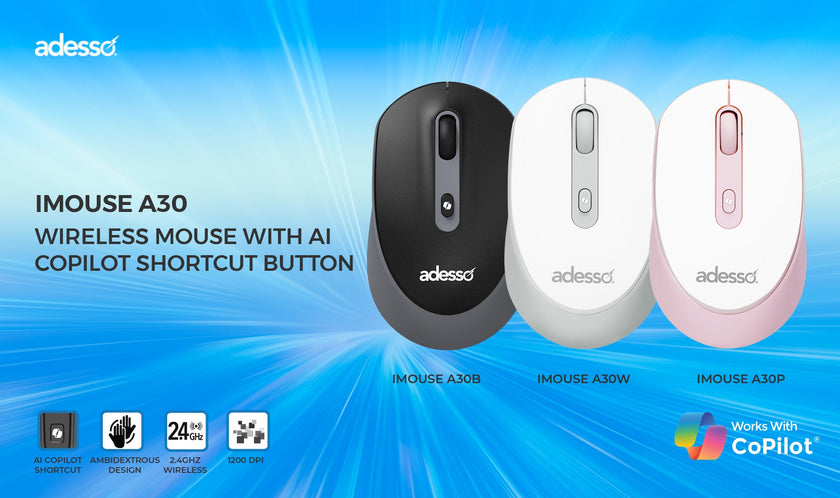 Adesso - Mouse Wireless A30B 4 Buttons