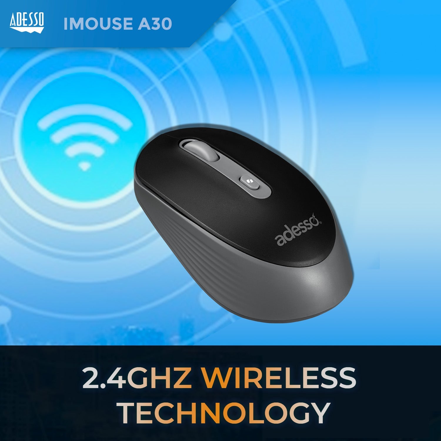 Adesso - Mouse Wireless A30B 4 Buttons