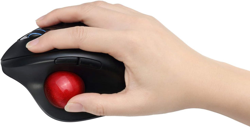 Adesso - Trackball Mouse Wireless Ergonomic iMouse T30 7 Buttons - Black