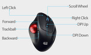 Adesso - Trackball Mouse Wireless Ergonomic iMouse T30 7 Buttons - Black