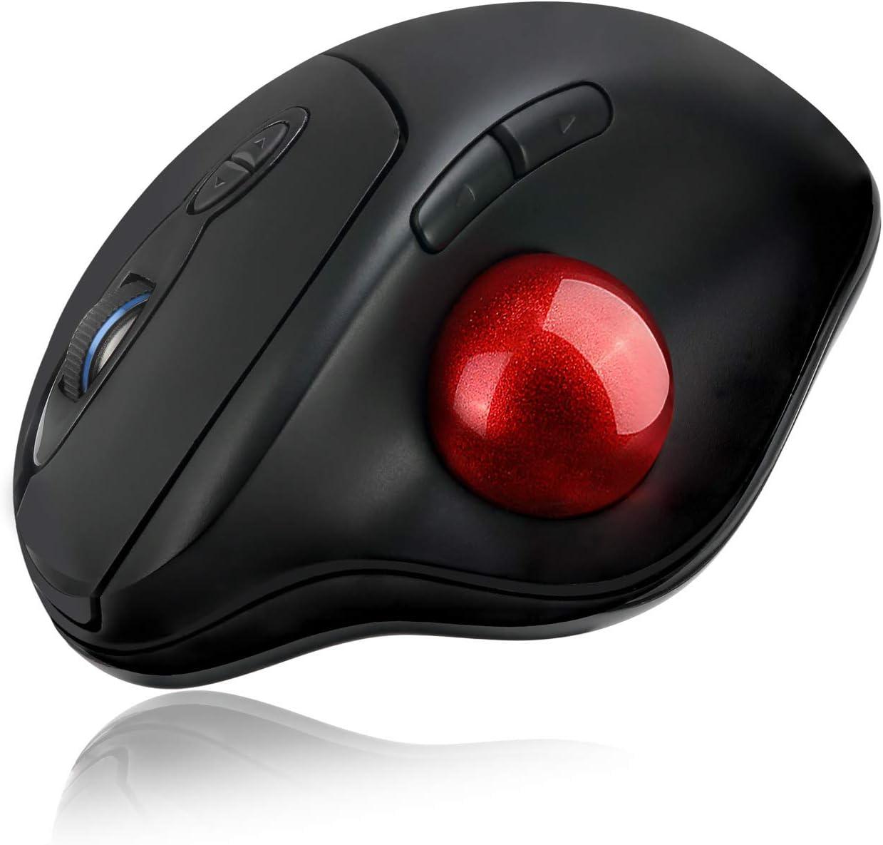 Adesso - Trackball Mouse Wireless Ergonomic iMouse T30 7 Buttons - Black