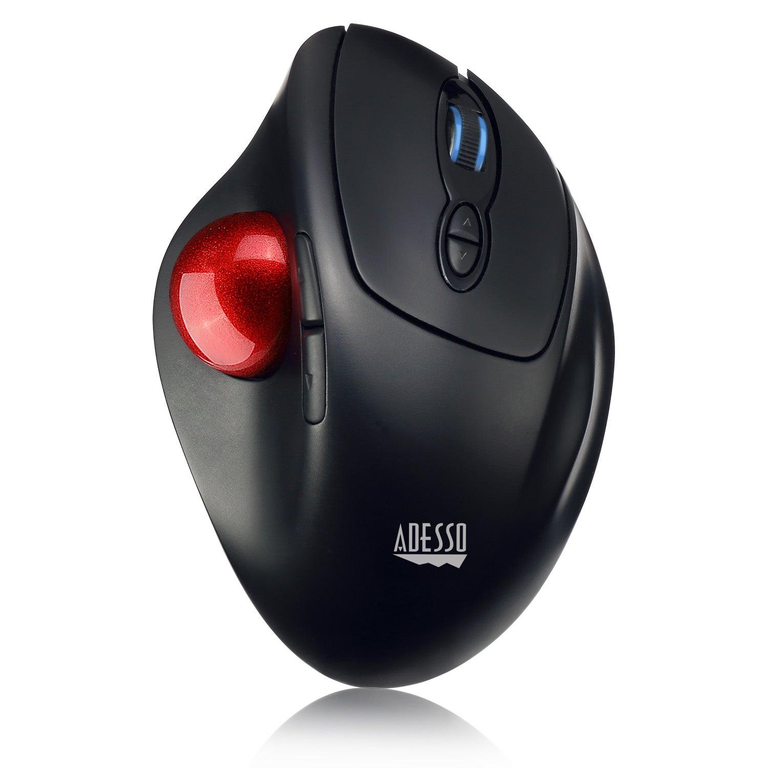 Adesso - Trackball Mouse Wireless Ergonomic iMouse T30 7 Buttons - Black