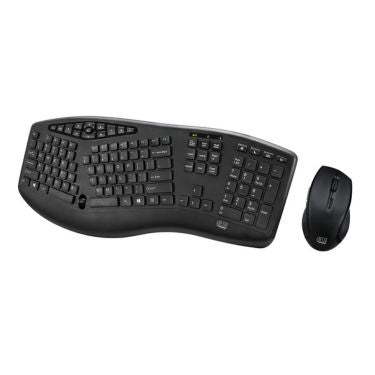 Adesso - TruForm™ 1600 Wireless Ergonomic Keyboard and Optical Mouse (WKB-1600CB) - Canadian French