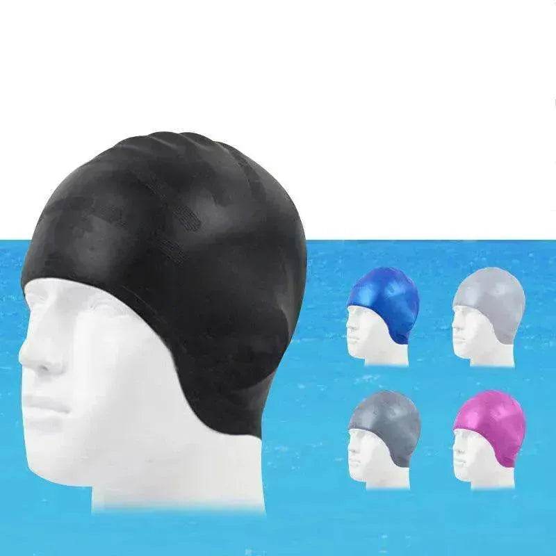Adults Swimming Silicone Unisex Long Hair Waterproof Caps