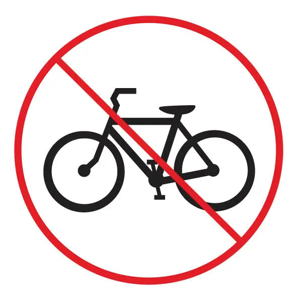 Affiche plastifiée, vélo interdit, 6