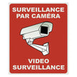 Affiche rouge plastifiée, avec inscription « Surveillance par caméra », 5