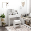 Mia Modern Vanity Set with Flip Top Mirror-White