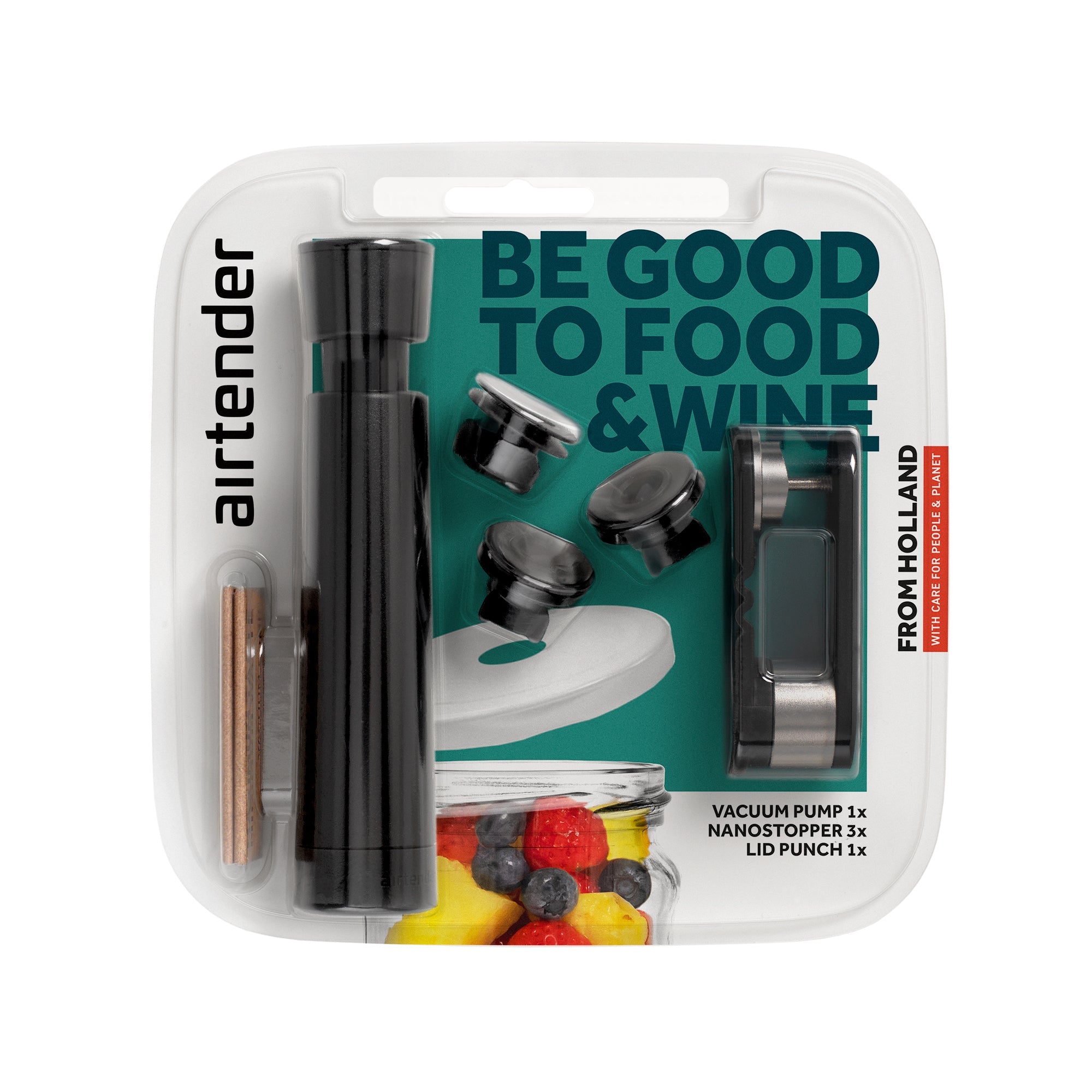Airtender - Food & Wine Vacuum Set - Blister Pack