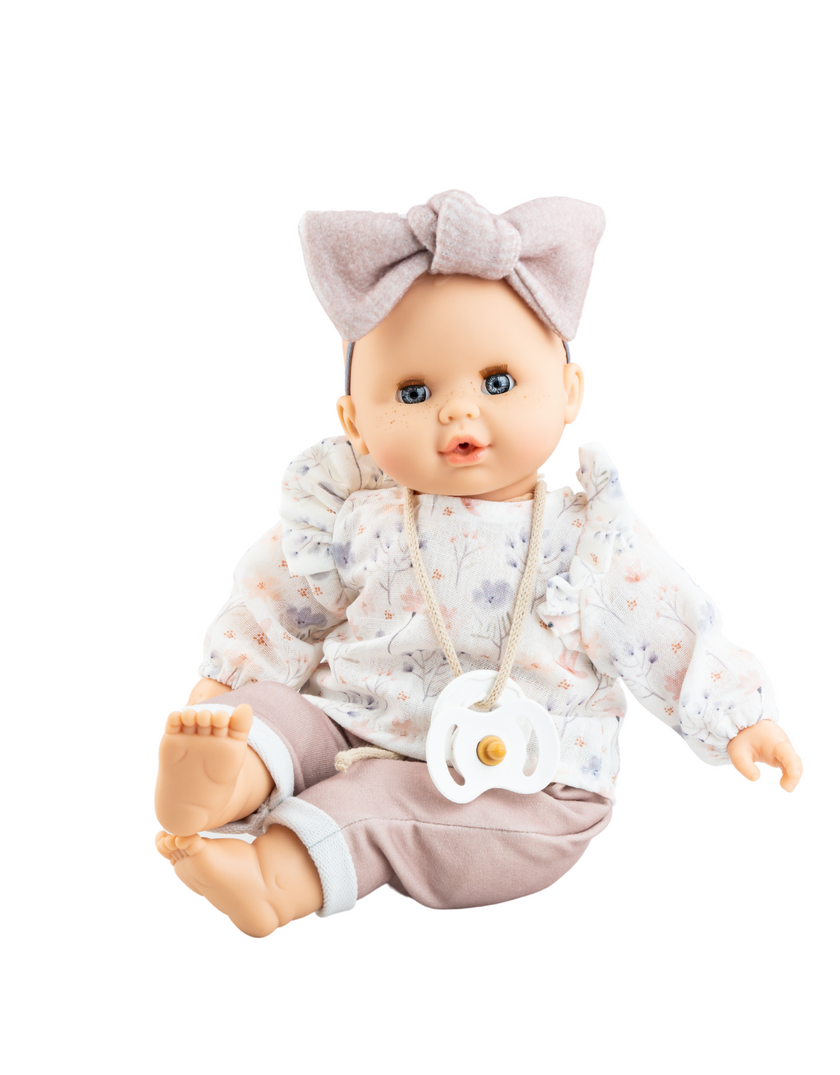 Alex & Sonia Doll - Doll with floral sweater, pants and bow - Paola Reina