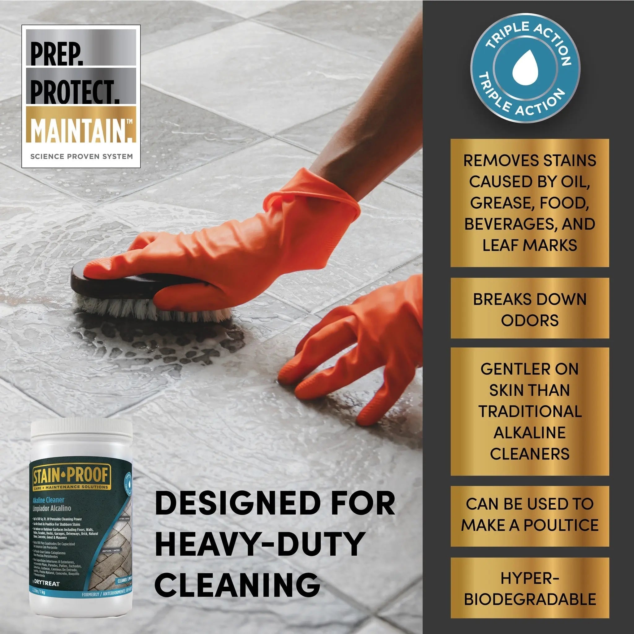 Alkaline Cleaner by Stain-Proof | Powdered Concentrate Stone Cleaner
