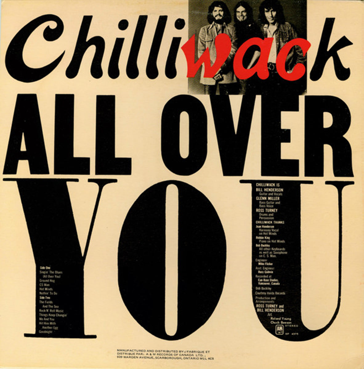 Chilliwack – All Over You - 1974 Original - Bargain!