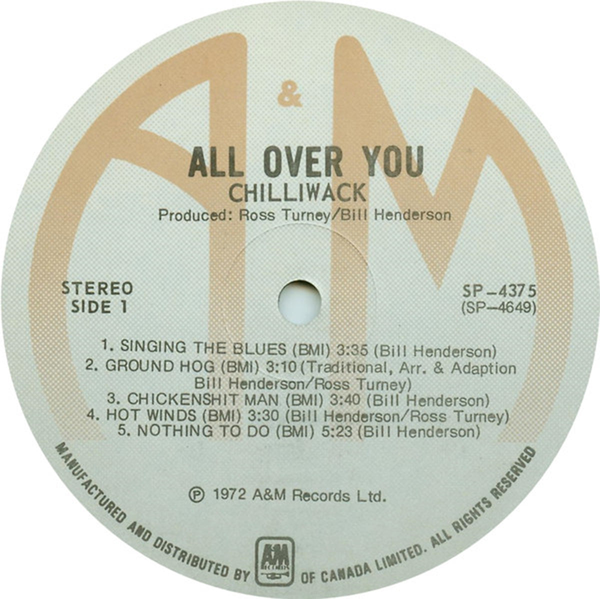Chilliwack – All Over You - 1974 Original - Bargain!