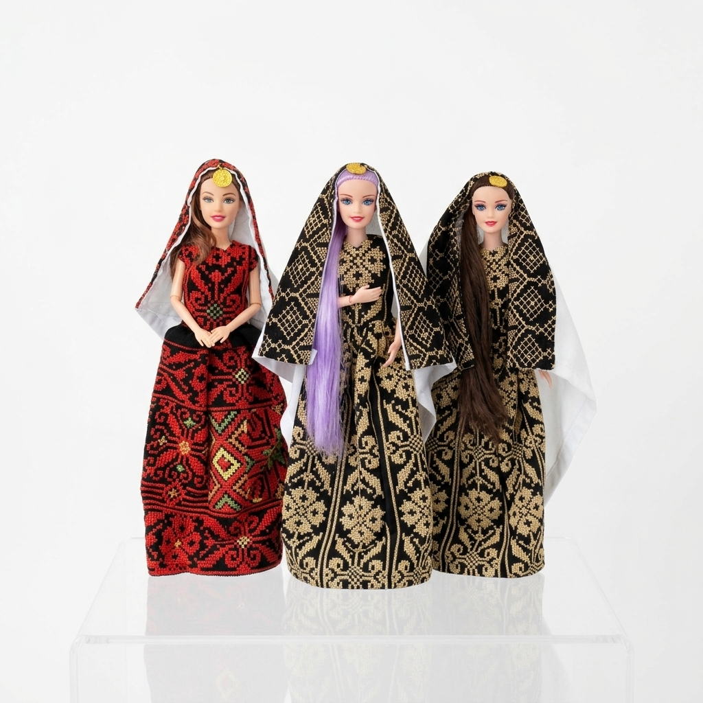 Palestinian Tatreez Doll – Standing Dress