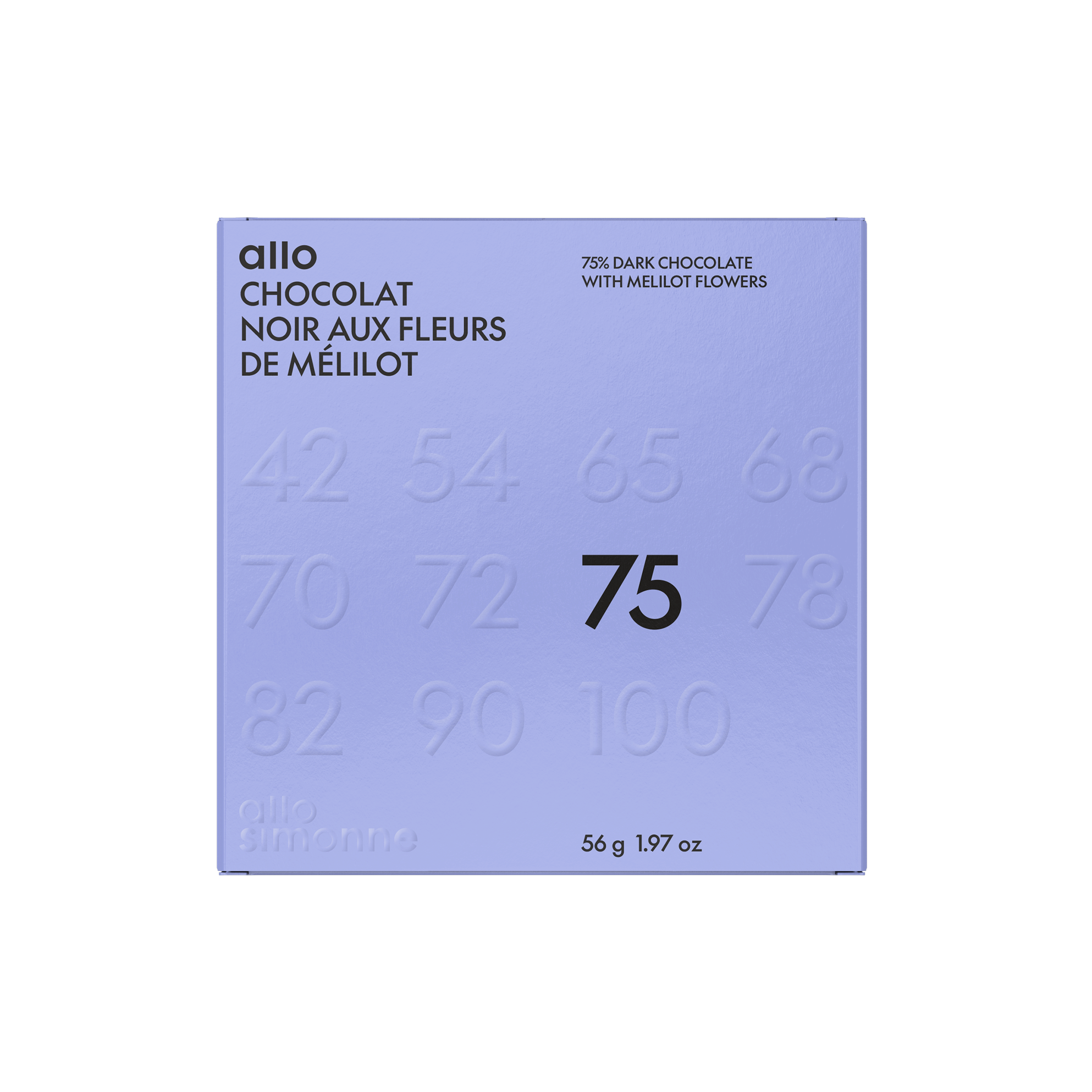 Tablette de chocolat - Chocolat noir aux fleurs de mélilot 75%