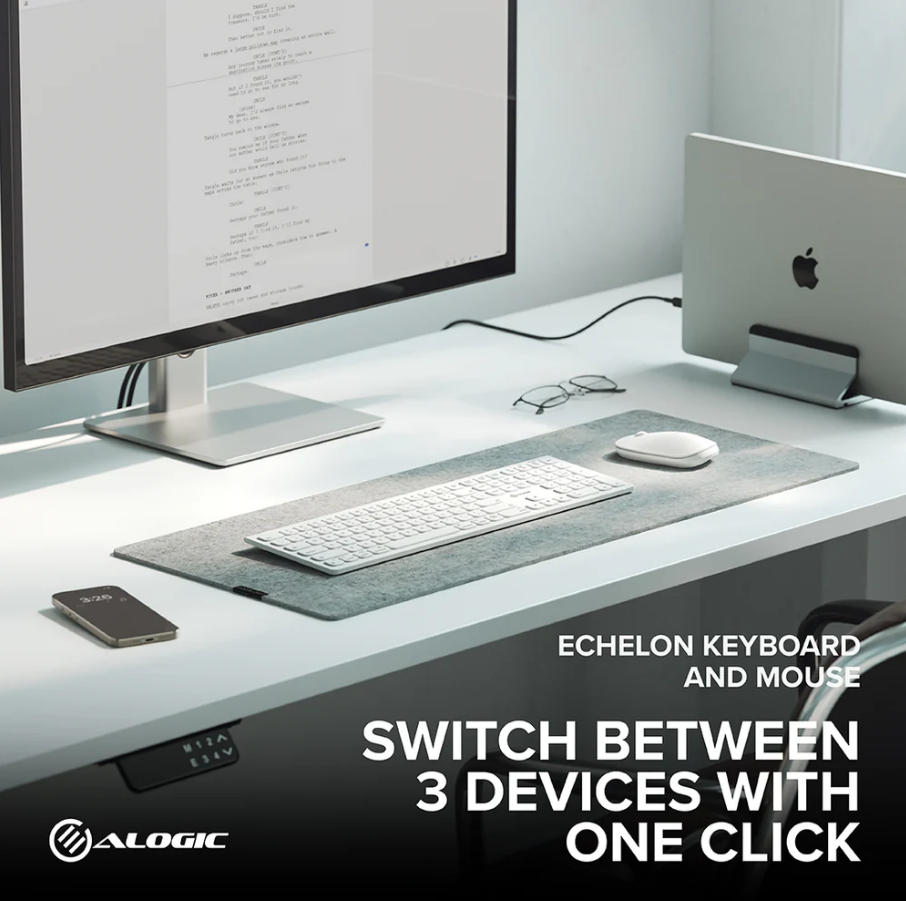 Alogic - Alogic Keyboard Bluetooth EchelonUS-C Rechargeable Compact Mac - White