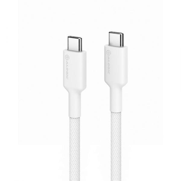 Câble Alogic USB-C vers USB-C pour charge et synchronisation, 3 pieds, Elements Pro, 480 Mbps, blanc X