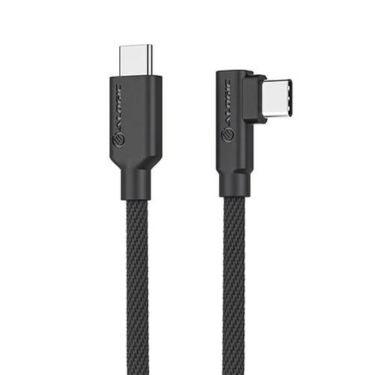 Alogic - Charge et synchronisation USB-C vers USB-C à angle droit, 3 pieds, double tresse - Noir
