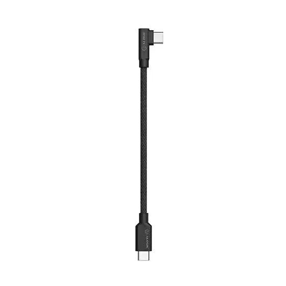 Alogic - Charge et synchronisation USB-C vers USB-C à angle droit, 3 pieds, double tresse - Noir