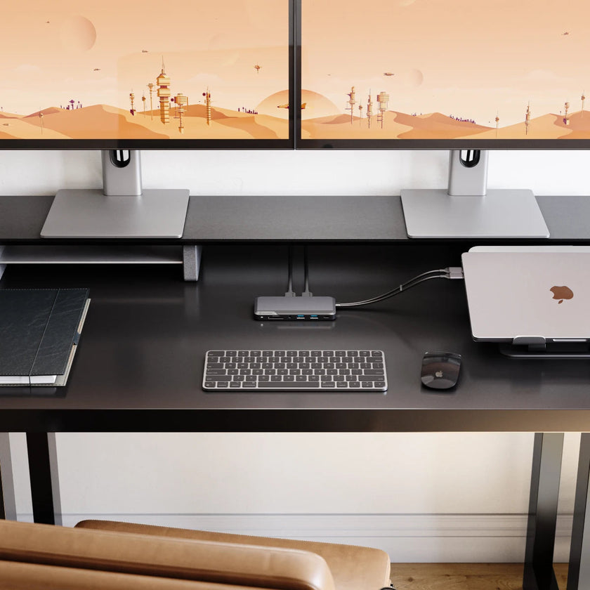 Alogic - Docking Station - Portable Dock for Mac - 10-in-1 with Dual Display 4K 60Hz Support - Dark Grey