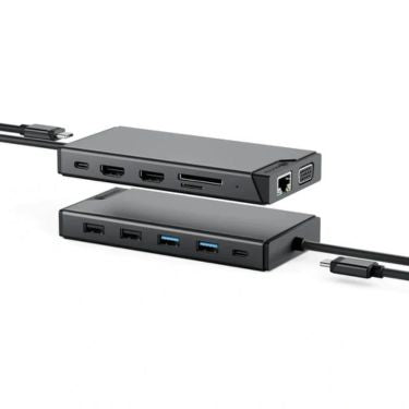 Alogic - Docking Station USB-C Dual Display HD MV2 12 Ports 2 HDMI Pass Through Charging 100W