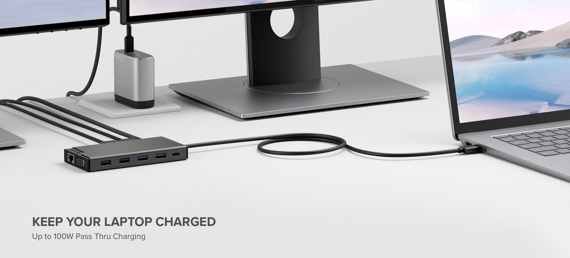 Alogic - Docking Station USB-C Dual Display HD MV2 12 Ports 2 HDMI Pass Through Charging 100W
