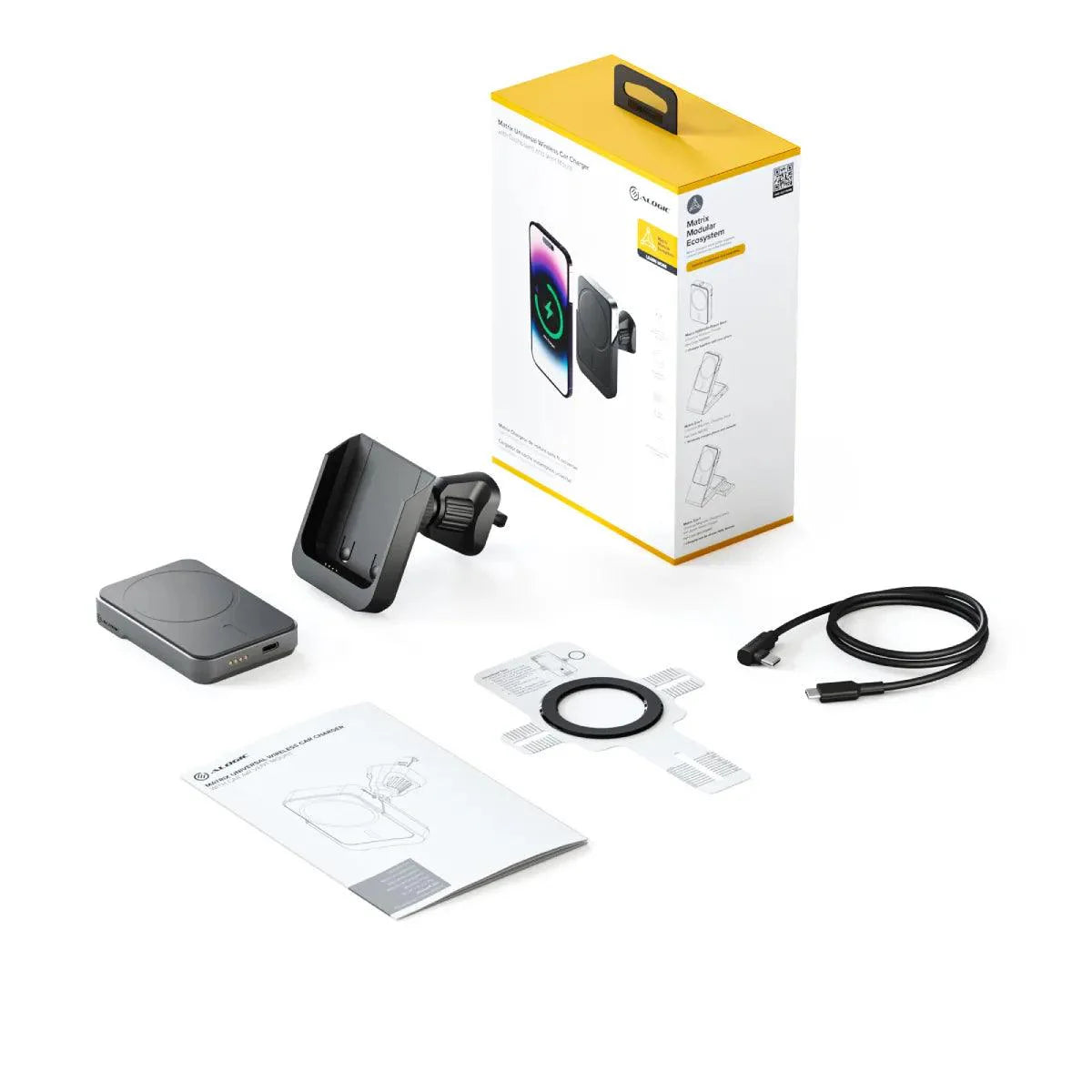 Alogic - Matrix Universal Magnetic Car Charger with Air Vent Mount  - Black