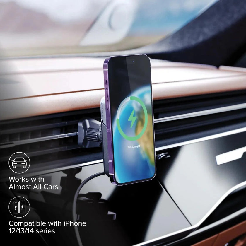Alogic - Matrix Universal Magnetic Car Charger with Air Vent Mount  - Black