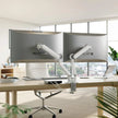 Alogic - Support de moniteur double flexible Glide - Moniteurs 35 pouces - Blanc