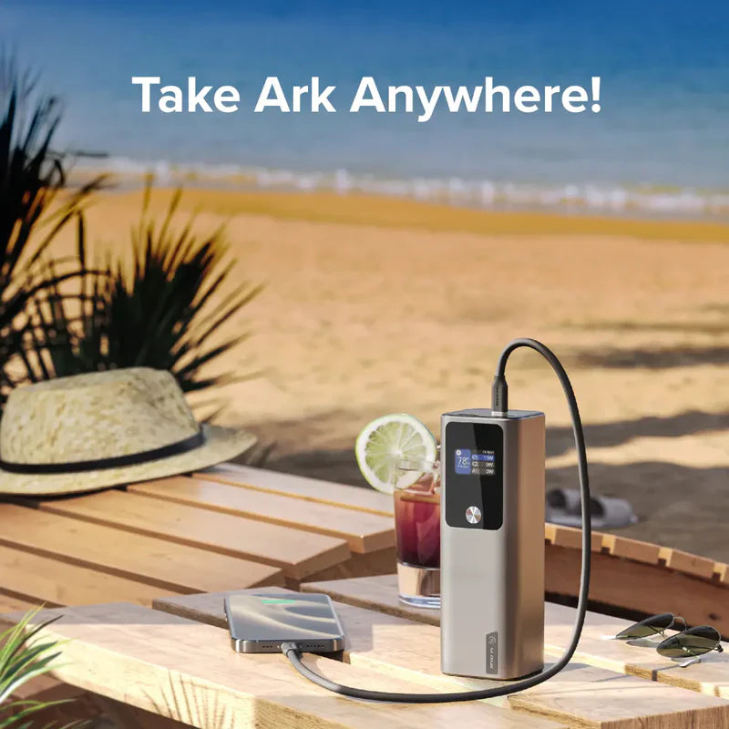 Alogic - Powerbank 27600mAh Ark Pro USB-C with 160W Power Delivery Fast Charge 3 Port - 2x USB-C (up to 140W) 1x USB-A (22.5W) with Digital Display& 50cm detachable USB-C Cable