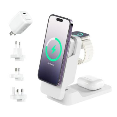Alogic - Qi Charging & Powerbank Matrix+ 5000mAh 3-in-1 Fast Charging 7.5W USB-C Apple Watch Charger 2W 35W - White