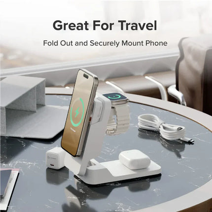 Alogic - Qi Charging & Powerbank Matrix+ 5000mAh 3-in-1 Fast Charging 7.5W USB-C Apple Watch Charger 2W 35W - White