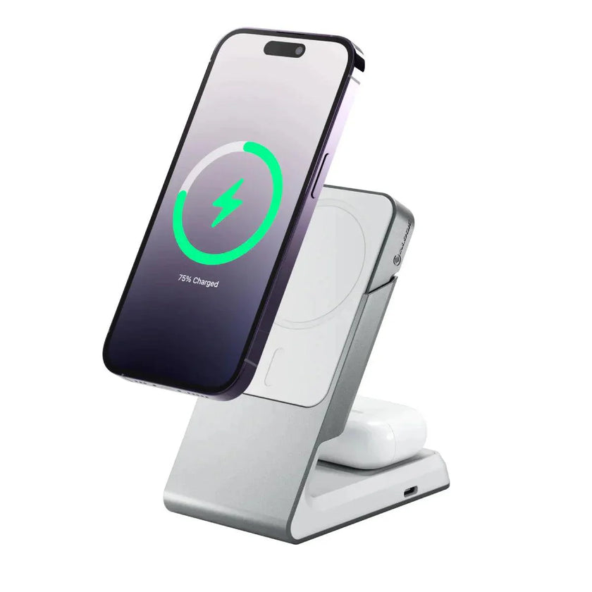 Alogic - Station d'accueil magnétique universelle 2-en-1 Qi Matrix - Blanc