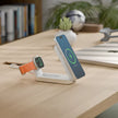 Alogic - Qi2 Charging Stand 2-in-1 Flip 2 Phone (15W) & Watch (3W) Charger with 3ft USB-C to USB-C Cable - White