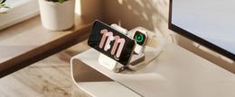 Alogic - Qi2 Charging Stand 2-in-1 Flip 2 Phone (15W) & Watch (3W) Charger with 3ft USB-C to USB-C Cable - White