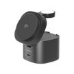 Alogic - Support de charge Qi2 4-en-1 PowerPod pour téléphone (15W) et montre (3W), AirPods (5W) + USB-C (30W) avec câble USB-C vers USB-C de 3 pieds - Noir