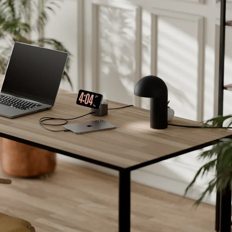 Alogic - Support de charge Qi2 4-en-1 PowerPod pour téléphone (15W) et montre (3W), AirPods (5W) + USB-C (30W) avec câble USB-C vers USB-C de 3 pieds - Noir