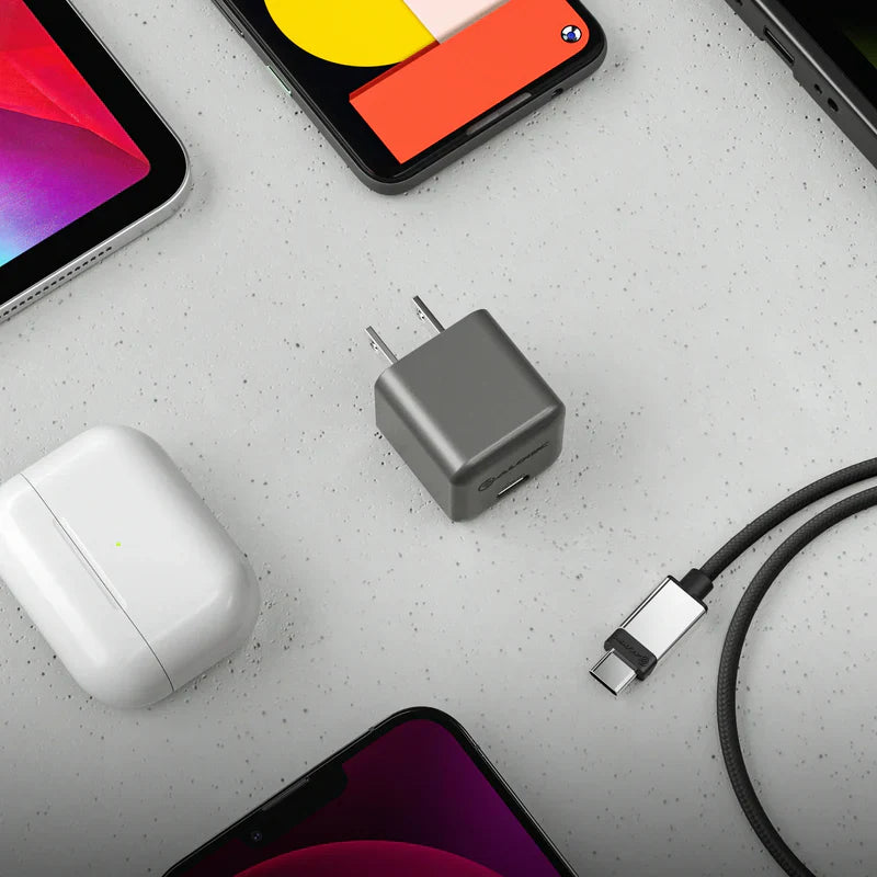 Alogic - Wall Charger 1 Port 20W GaN PD USB-C Mini Compact Size Rapid Power - Grey